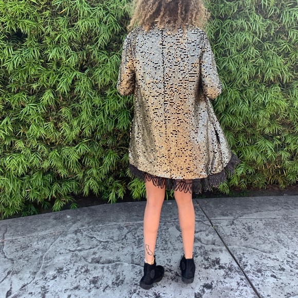 ❗️SOLD❗️FREE PEOPLE Sequin blazer jacket - Picture 5 of 9